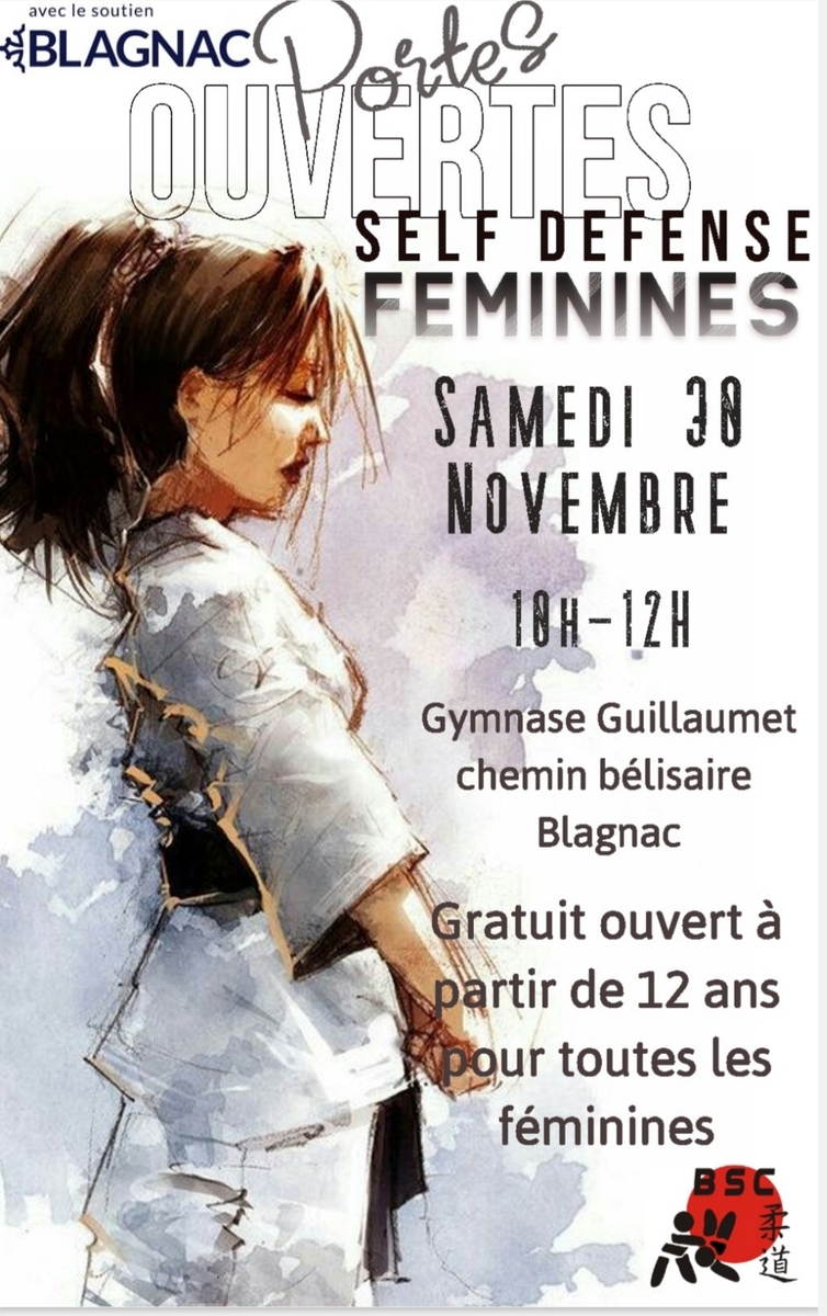 Matinée self défense exclusivement féminine  samedi 30 novembre  de 10h à 12h