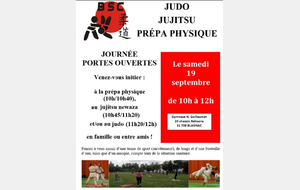 Portes ouvertes au BSC Judo : Samedi 19/9 de 10h à 12h