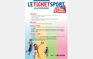 Ticket sport de la Mairie de Blagnac - Inscriptions pour 2021 / 2022