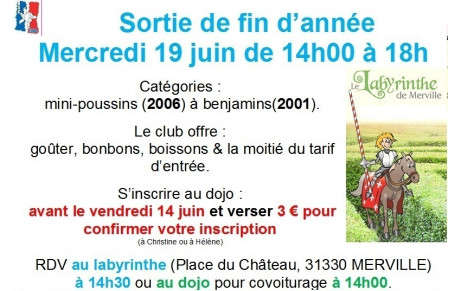 Sortie de fin d'année à Merville pour mini poussins à benjamins