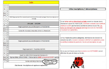 Programme fin d'année