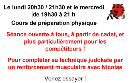 Au BSC on fait aussi de la préparation physique !