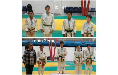 Lilo LEBAS RIODEL et Robin GALLATO champion et vice champion départemental en benjamin