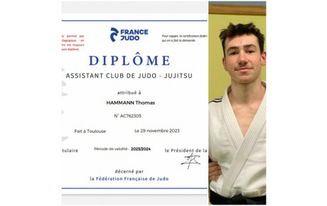 Thomas HAMMANN a réussi son diplôme d'assistant-club !